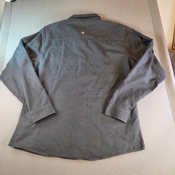 Kuhl Men’s XL Button Up Shirt Gray Long Sleeve Cotton Blend Outdoor - Picture 2 of 16